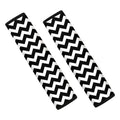 Black And White Chevron Pattern Print Car Seat Belt Covers
