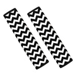 Black And White Chevron Pattern Print Car Seat Belt Covers