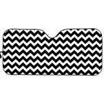 Black And White Chevron Pattern Print Car Sun Shade