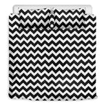 Black And White Chevron Pattern Print Duvet Cover Bedding Set