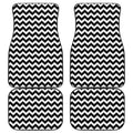 Black And White Chevron Pattern Print Front and Back Car Floor Mats