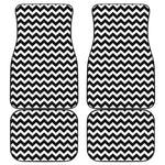 Black And White Chevron Pattern Print Front and Back Car Floor Mats