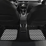 Black And White Chevron Pattern Print Front and Back Car Floor Mats