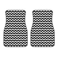 Black And White Chevron Pattern Print Front Car Floor Mats