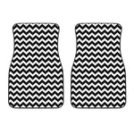 Black And White Chevron Pattern Print Front Car Floor Mats