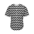 Black And White Chevron Pattern Print Men's Baseball Jersey