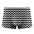 Black And White Chevron Pattern Print Men's Boxer Briefs