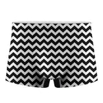 Black And White Chevron Pattern Print Men's Boxer Briefs