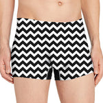 Black And White Chevron Pattern Print Men's Boxer Briefs