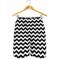 Black And White Chevron Pattern Print Men's Shorts