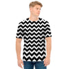 Black And White Chevron Pattern Print Men's T-Shirt