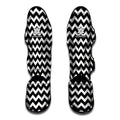 Black And White Chevron Pattern Print Muay Thai Shin Guards