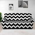Black And White Chevron Pattern Print Sofa Cover