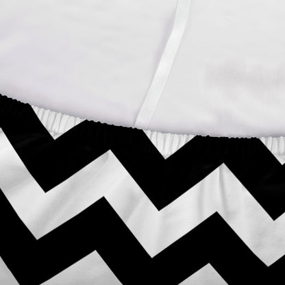 Black And White Chevron Pattern Print Sofa Cover