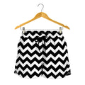 Black And White Chevron Pattern Print Women's Shorts