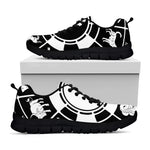 Black And White Chinese Zodiac Print Black Sneakers