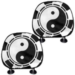 Black And White Chinese Zodiac Print Car Headrest Covers