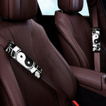 Black And White Chinese Zodiac Print Car Seat Belt Covers