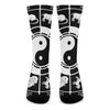 Black And White Chinese Zodiac Print Crew Socks