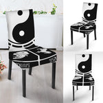 Black And White Chinese Zodiac Print Dining Chair Slipcover