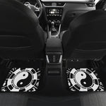 Black And White Chinese Zodiac Print Front and Back Car Floor Mats