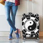 Black And White Chinese Zodiac Print Luggage Cover