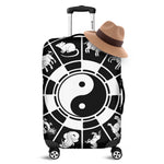 Black And White Chinese Zodiac Print Luggage Cover