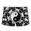 Black And White Chinese Zodiac Print Men's Boxer Briefs