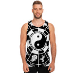 Black And White Chinese Zodiac Print Men's Tank Top