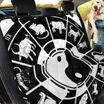 Black And White Chinese Zodiac Print Pet Car Back Seat Cover