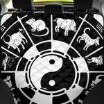 Black And White Chinese Zodiac Print Pet Car Back Seat Cover