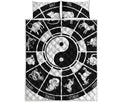 Black And White Chinese Zodiac Print Quilt Bed Set