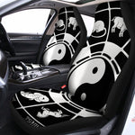 Black And White Chinese Zodiac Print Universal Fit Car Seat Covers