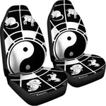 Black And White Chinese Zodiac Print Universal Fit Car Seat Covers