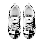 Black And White Chinese Zodiac Print White Sneakers