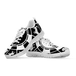 Black And White Chinese Zodiac Print White Sneakers