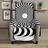 Black And White Circle Illusion Print Armchair Protector