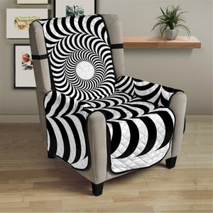 Black And White Circle Illusion Print Armchair Protector