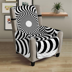 Black And White Circle Illusion Print Armchair Protector