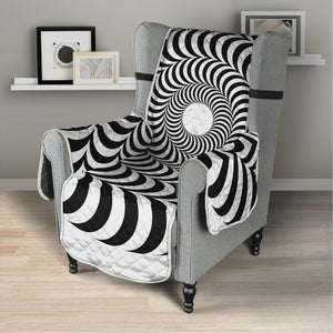 Black And White Circle Illusion Print Armchair Protector