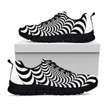 Black And White Circle Illusion Print Black Sneakers