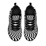 Black And White Circle Illusion Print Black Sneakers
