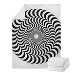 Black And White Circle Illusion Print Blanket