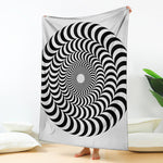 Black And White Circle Illusion Print Blanket