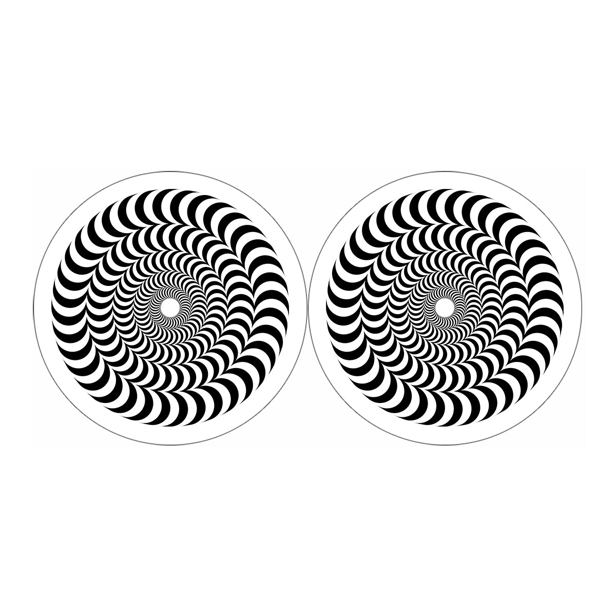 Black And White Circle Illusion Print Car Coasters