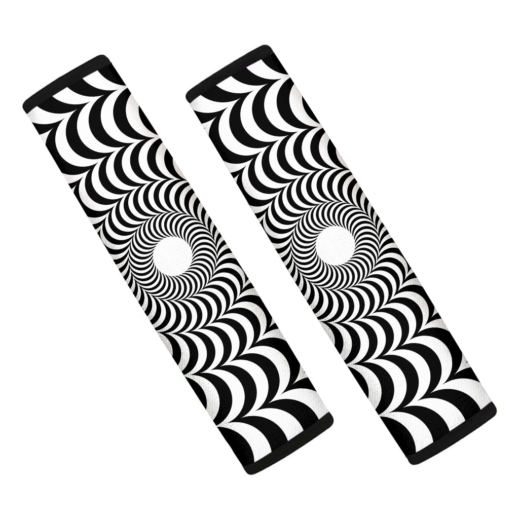 Black And White Circle Illusion Print Car Seat Belt Covers