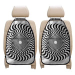Black And White Circle Illusion Print Car Seat Organizers
