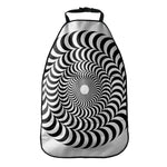 Black And White Circle Illusion Print Car Seat Organizers