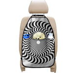 Black And White Circle Illusion Print Car Seat Organizers