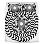 Black And White Circle Illusion Print Duvet Cover Bedding Set